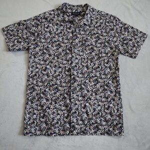 SHAN Multicolor Patterned Short Sleeve Casual Shirt 100% Cotton